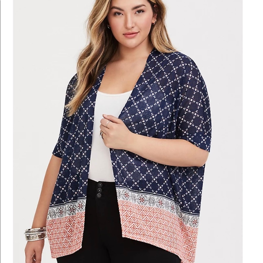 Torrid Border Print Dolman Cardigan